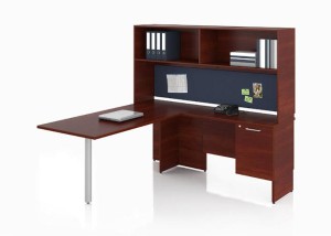 300 Collection Peninsula off Credenza Desk with Hutch